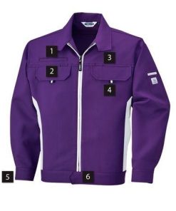 4930269146477 ECO WORLD 2629 ナガソデジヤケツト 色：パープルXシルバーグレー サイズ：LL